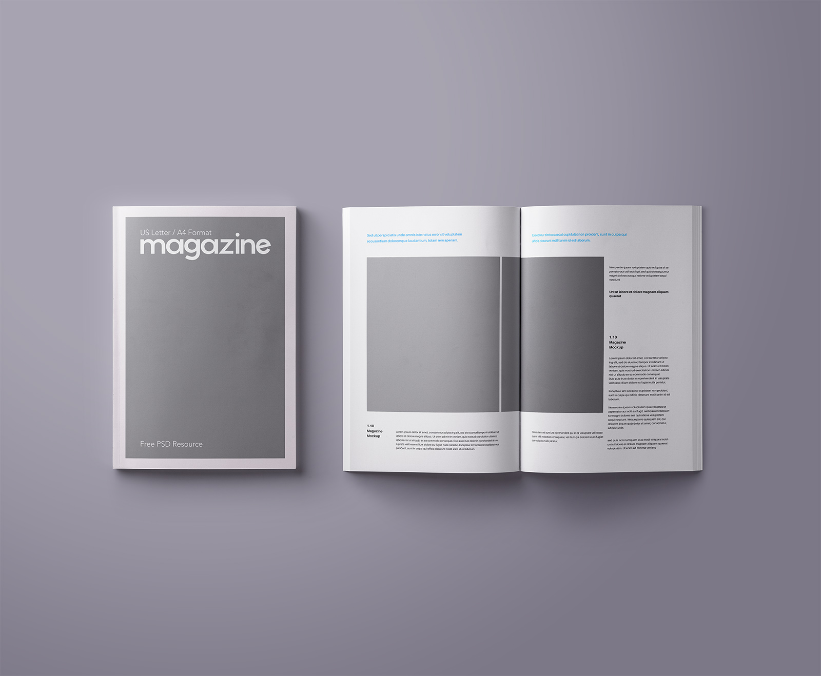 Free A4 Magazine Mockup PSD