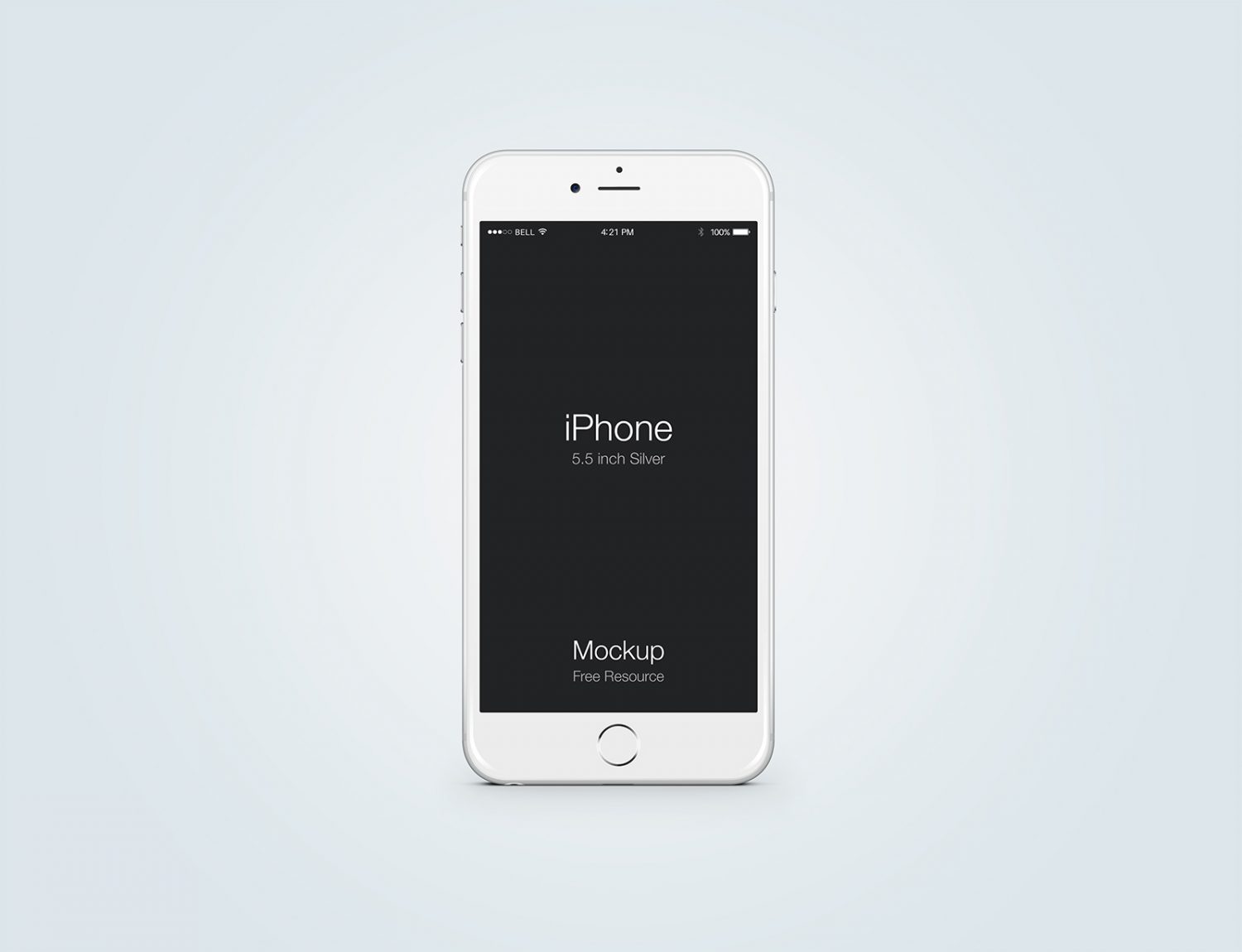 Frontal View White iPhone Mockup