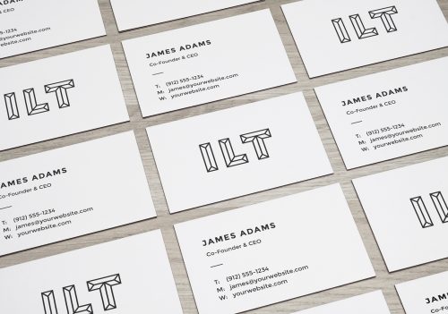 Perspective Business Cards Mockup