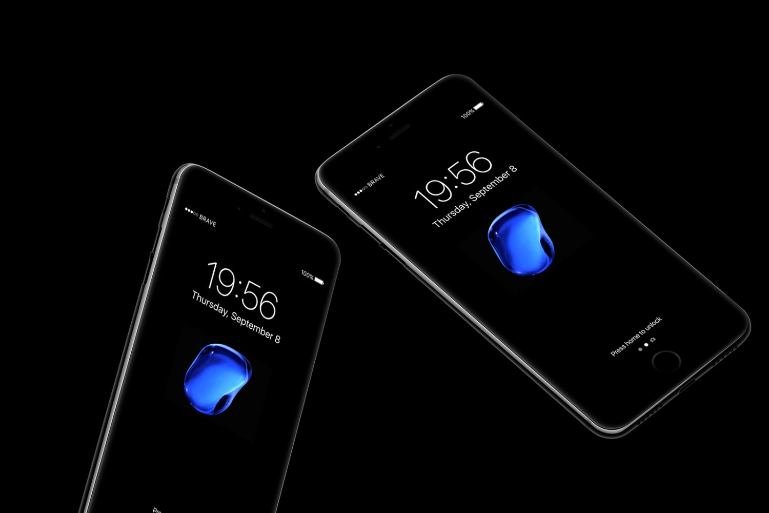 Floating iPhone 7 Jetblack Mockups