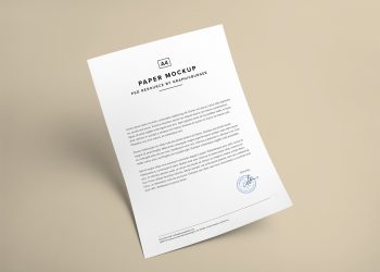 Free A4 Paper PSD Mockup