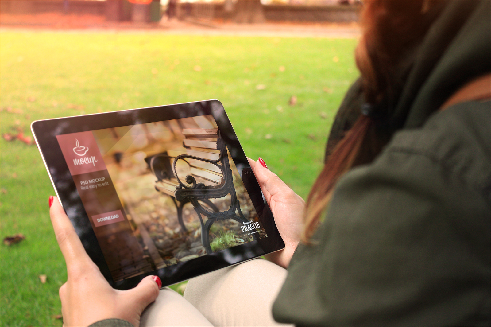 Free iPad Mockup Autumn