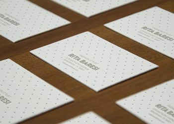 Letterpress B-Cards Perspective Mockup