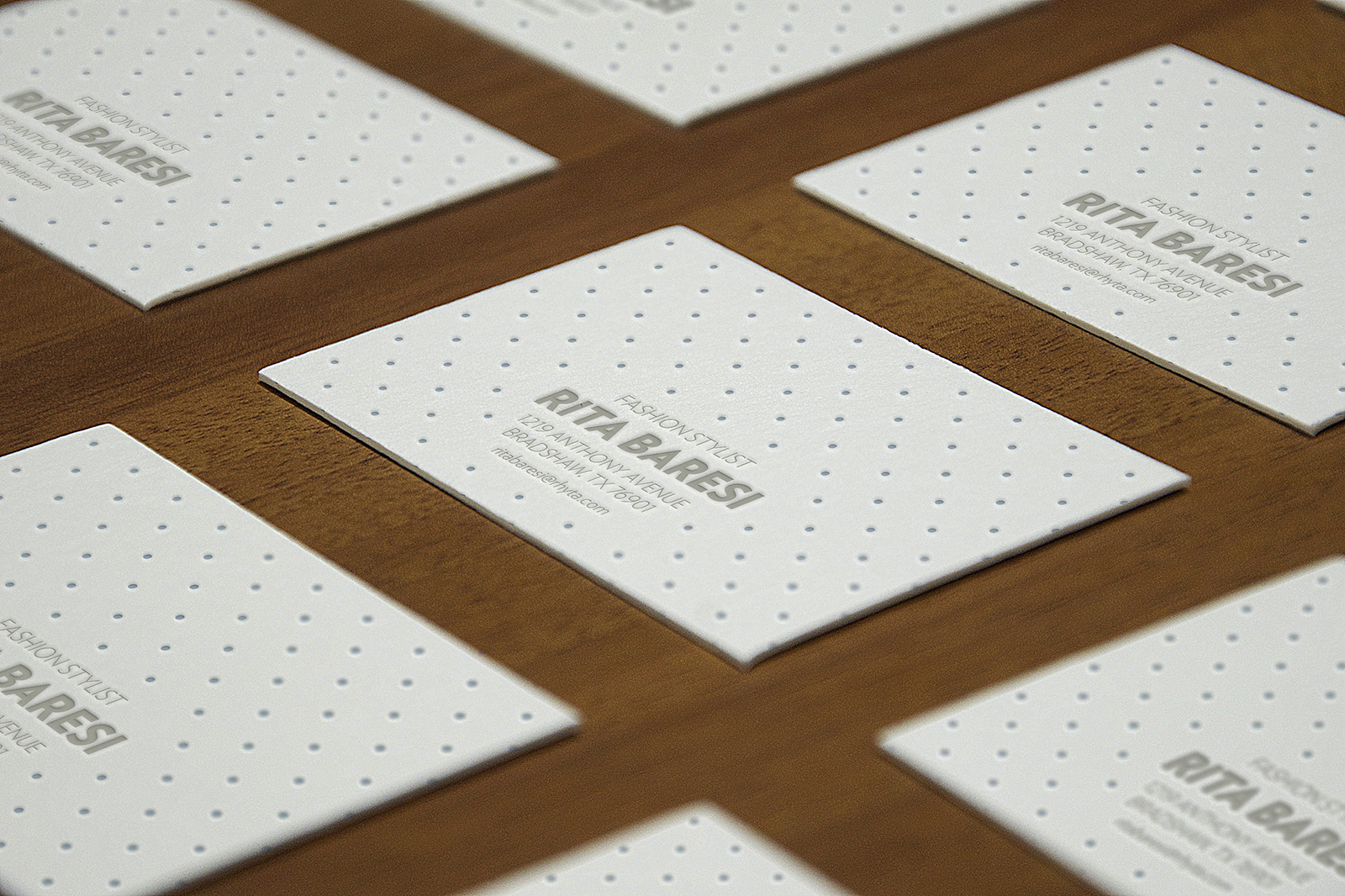 Letterpress B-Cards Perspective Mockup