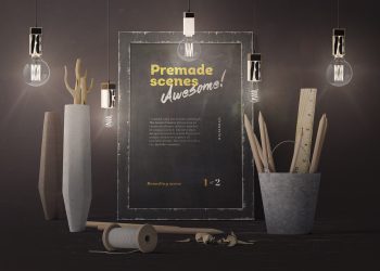 Vintage Premium Poster Mockup Scene