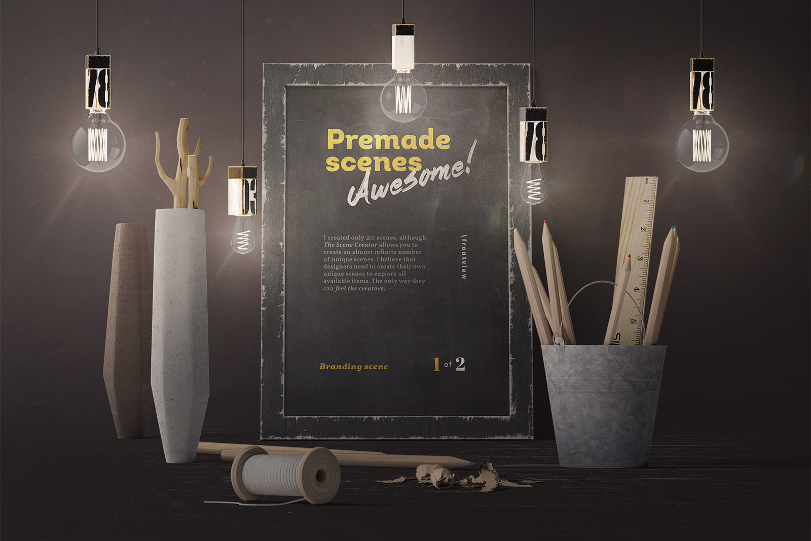 Vintage Premium Poster Mockup Scene