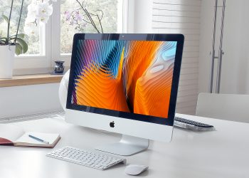 iMac on a Table Mockup Free PSD