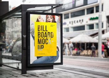 Bus Stop Billboard PSD Mockup