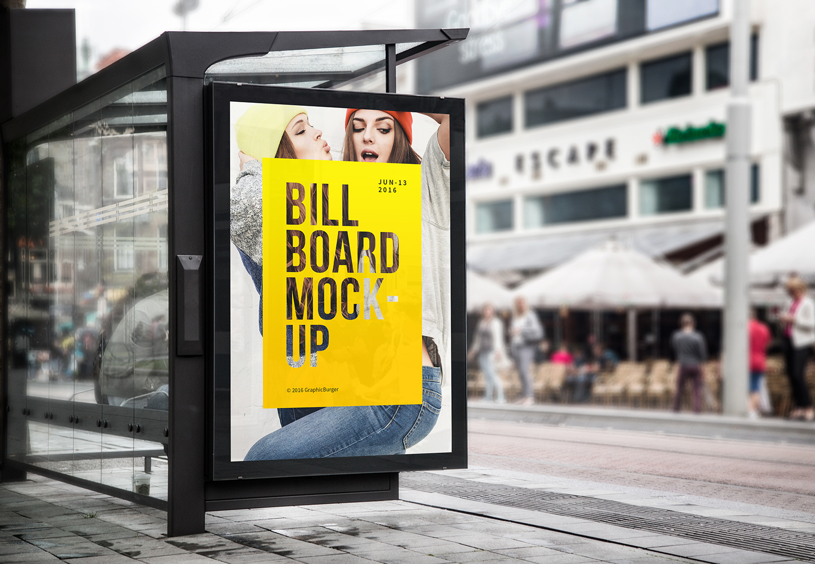 Bus Stop Billboard PSD Mockup