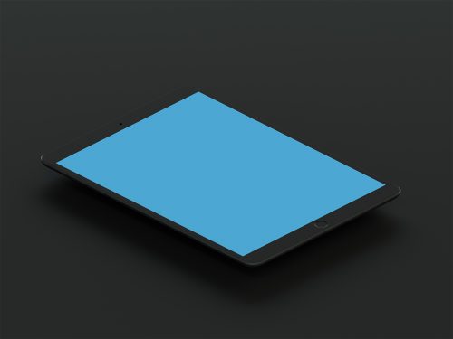 Isometric Matte Black iPad Pro 10.5 Mockup