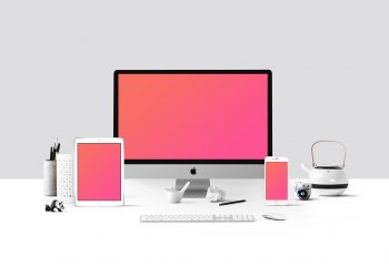 Workspace with Devices Mockup