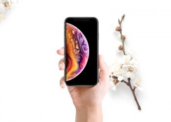 iPhone and Flowers Mockup