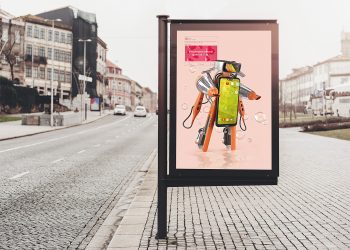 Outdoor Advertising Poster Mockup PSD