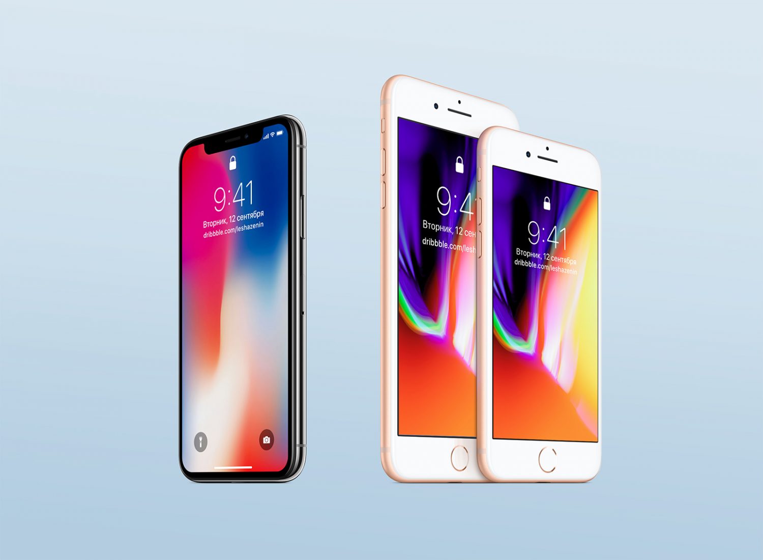 iPhone 8 and iPhone X Free Mockup