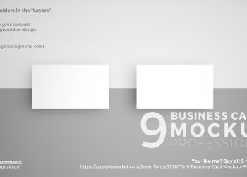 9 Business Card PSD Mockup