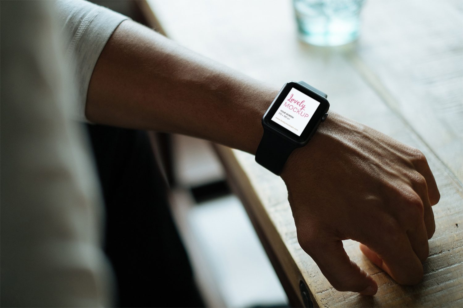 Apple Watch On Male Wrist Mockup