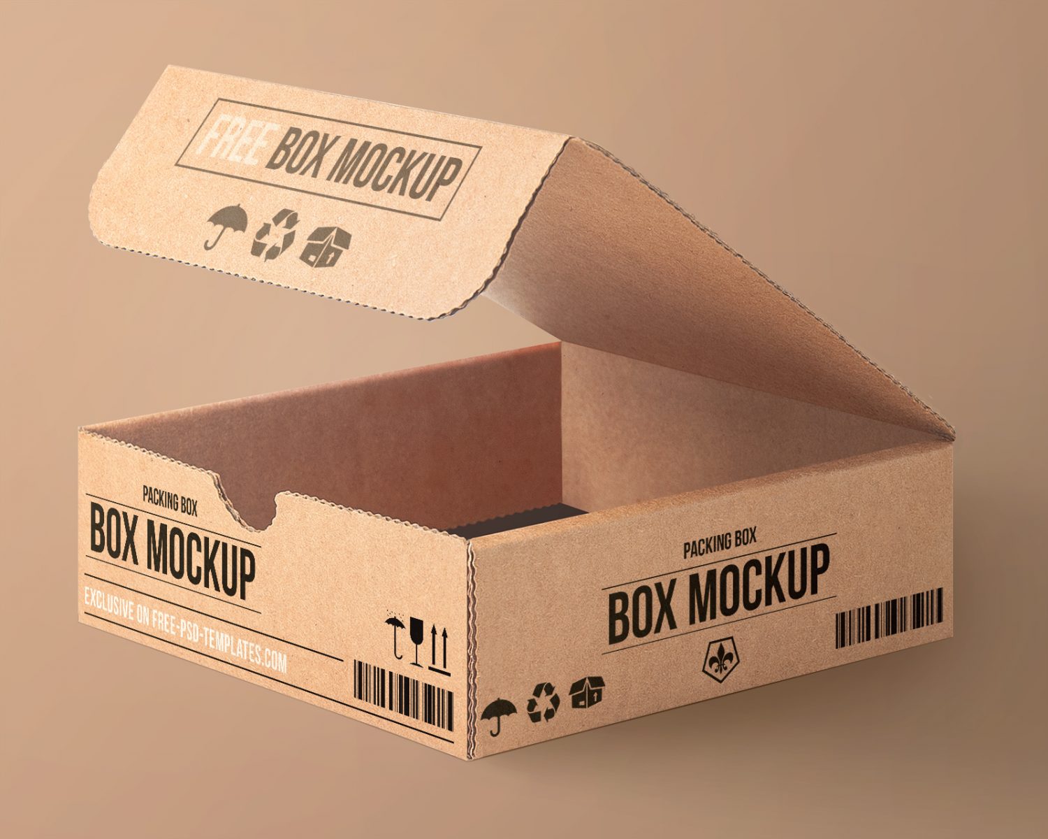 Cardboard Box PSD Mockup
