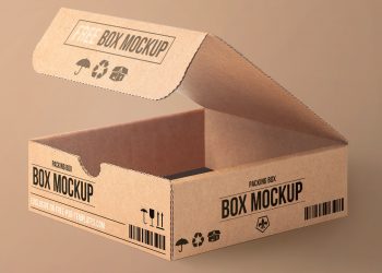 Cardboard Box PSD Mockup