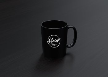 Dark Coffee Mug PSD Mockup