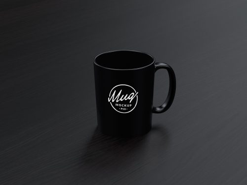 Dark Coffee Mug PSD Mockup