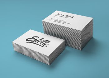 Stack Letterpress Business Cards Mockup