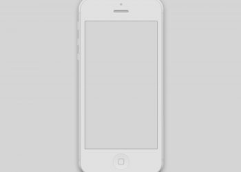 iPhone 5 White PSD Mockup