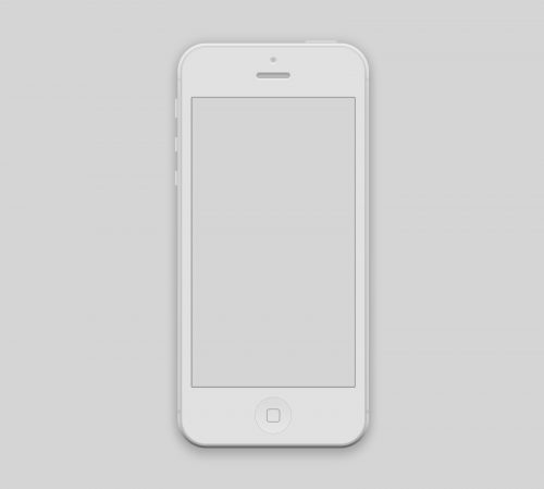 iPhone 5 White PSD Mockup