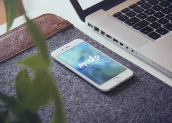 iPhone 6 Plus On Desk Mockup