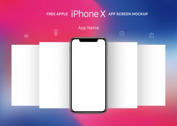 iPhone With App Screens Mockup