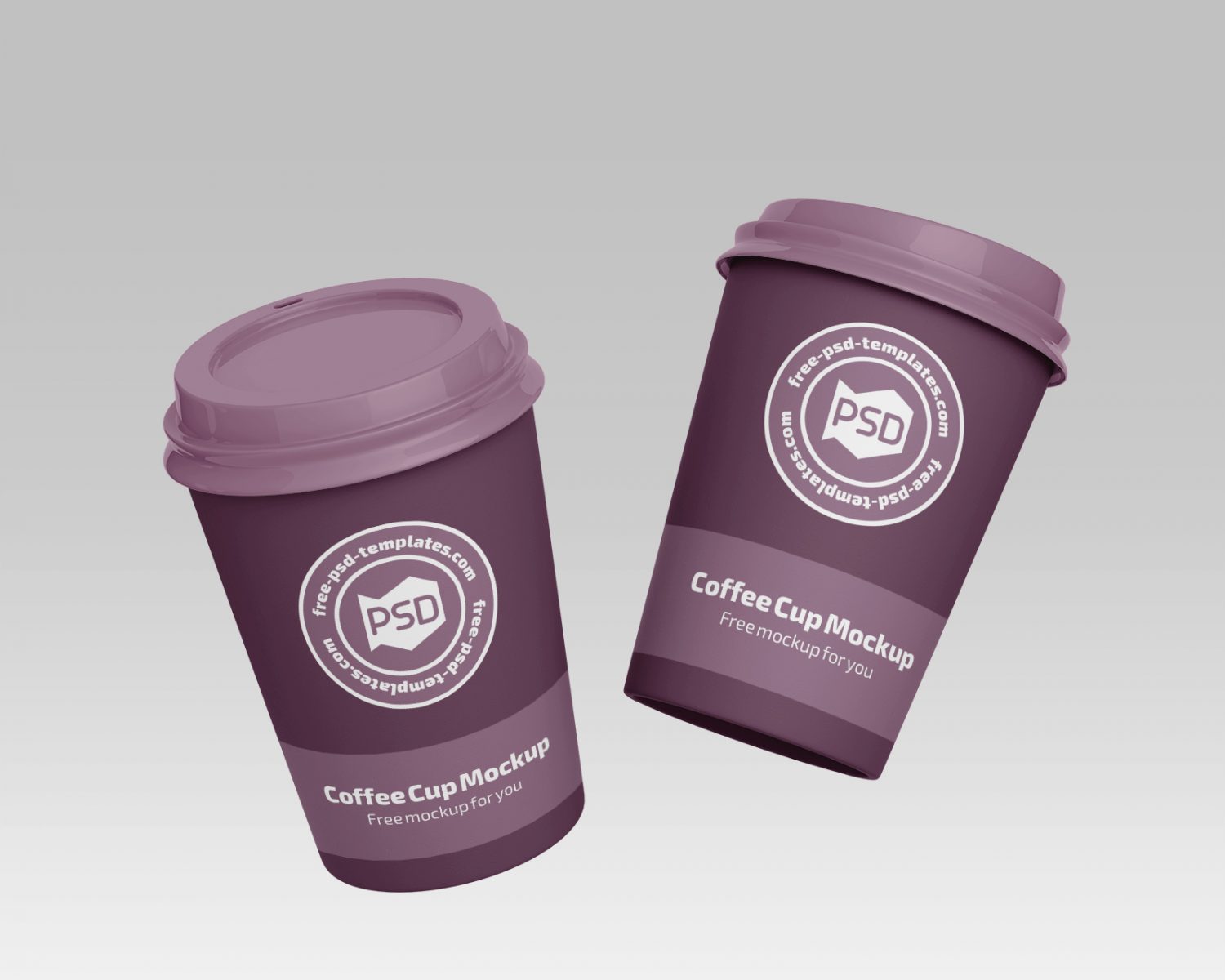 3 Size Coffee Cup Mockups PSD