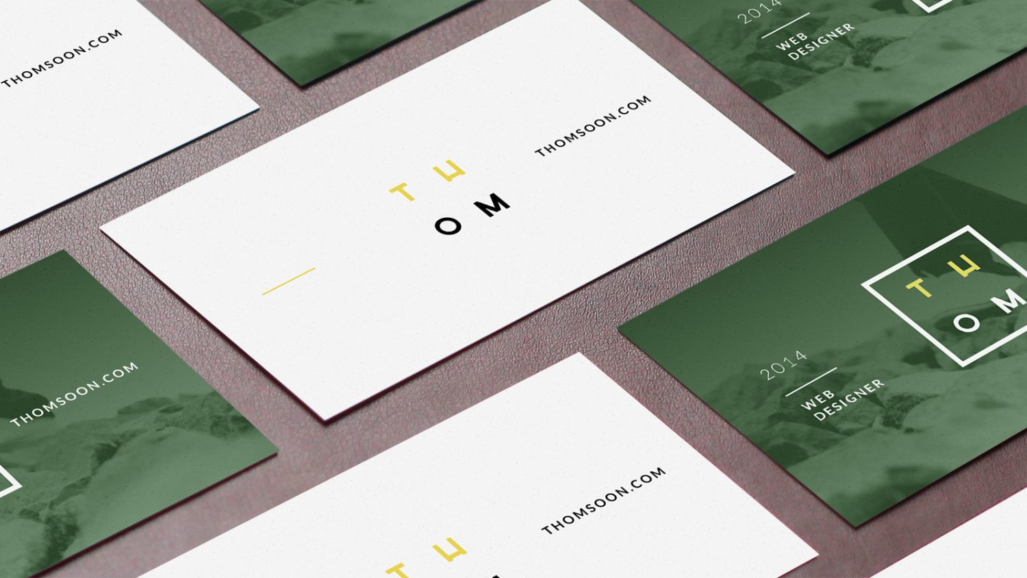 6 Business Cards Mockup