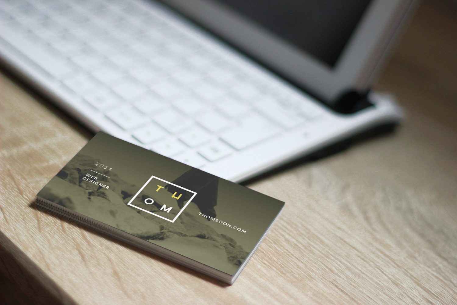 6 Business Cards Mockup