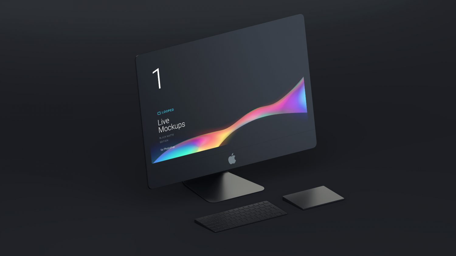 Black Matte Apple Devices Mockup