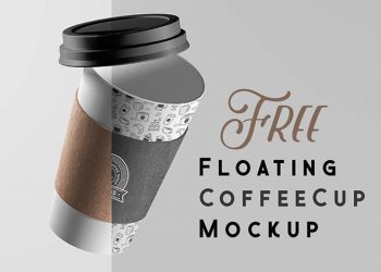 Free Floating Coffee Cup Mockup PSD