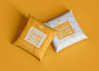 Free Branding Square Pillow Mockup PSD