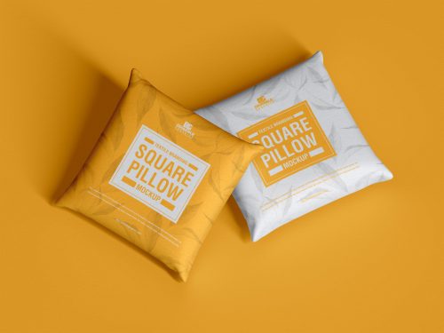 Free Branding Square Pillow Mockup PSD