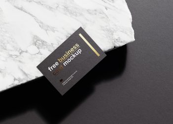 Free Business Card on Marble Mockup PSD