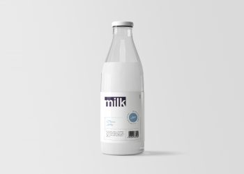 Free Milk Bottle Mockup PSD
