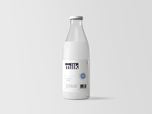 Free Milk Bottle Mockup PSD