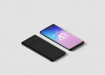 Free Samsung Galaxy S10 Isometric Mockup