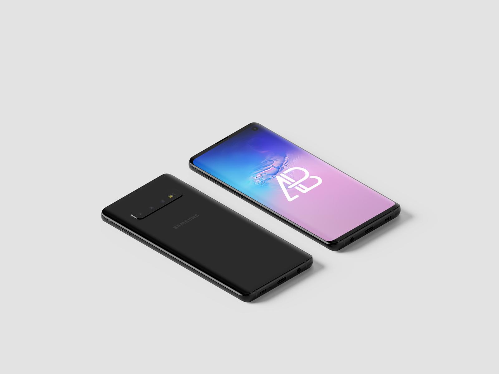 Free Samsung Galaxy S10 Isometric Mockup