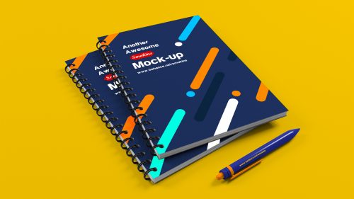 Free Spiral Notebook Mockup