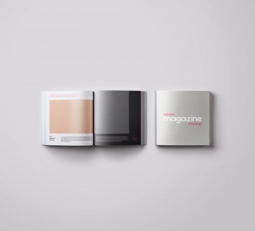 Free Square Magazine Mockup PSD