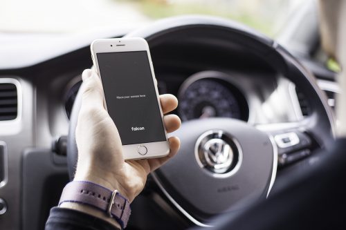 Free iPhone 6S In Car Mockup PSD