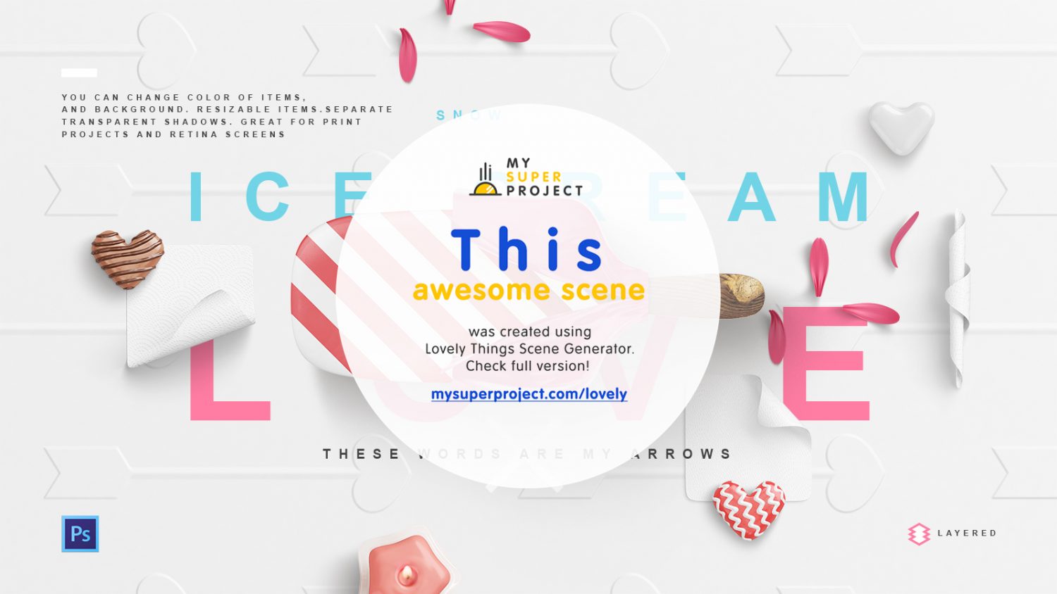 Lovely Things Mockup Scenes PSD