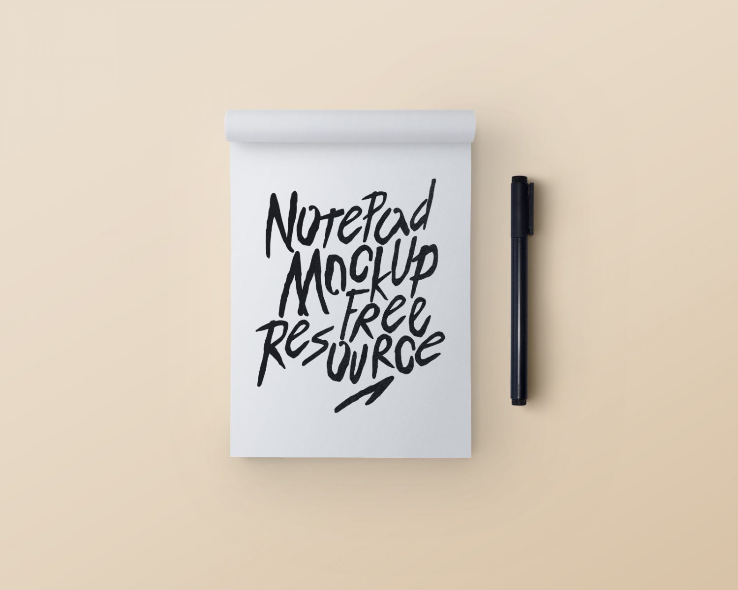 Notepad & Pen Mockup