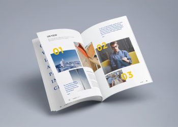 Open Photorealistic Magazine Mockup PSD