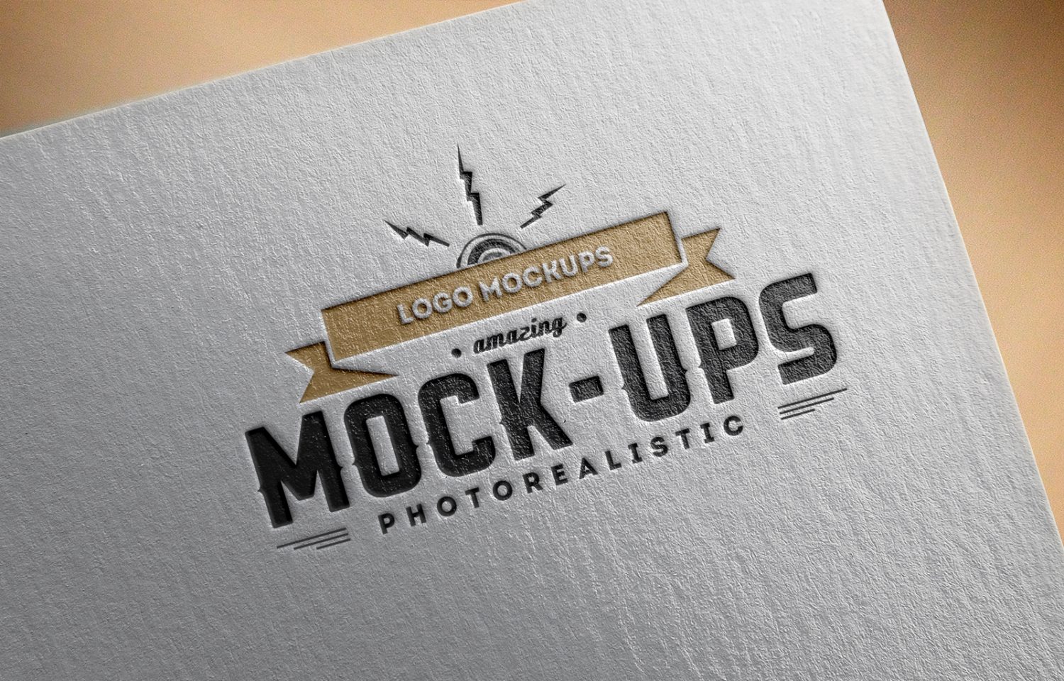 Perspective Debossed Logo Mockup PSD