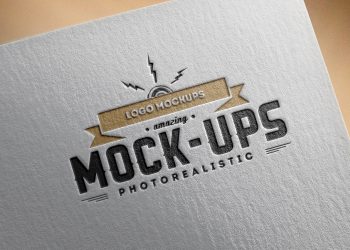 Perspective Debossed Logo Mockup PSD