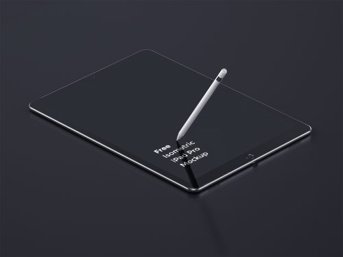 iPad Pro Tablet Perspective Mockup PSD